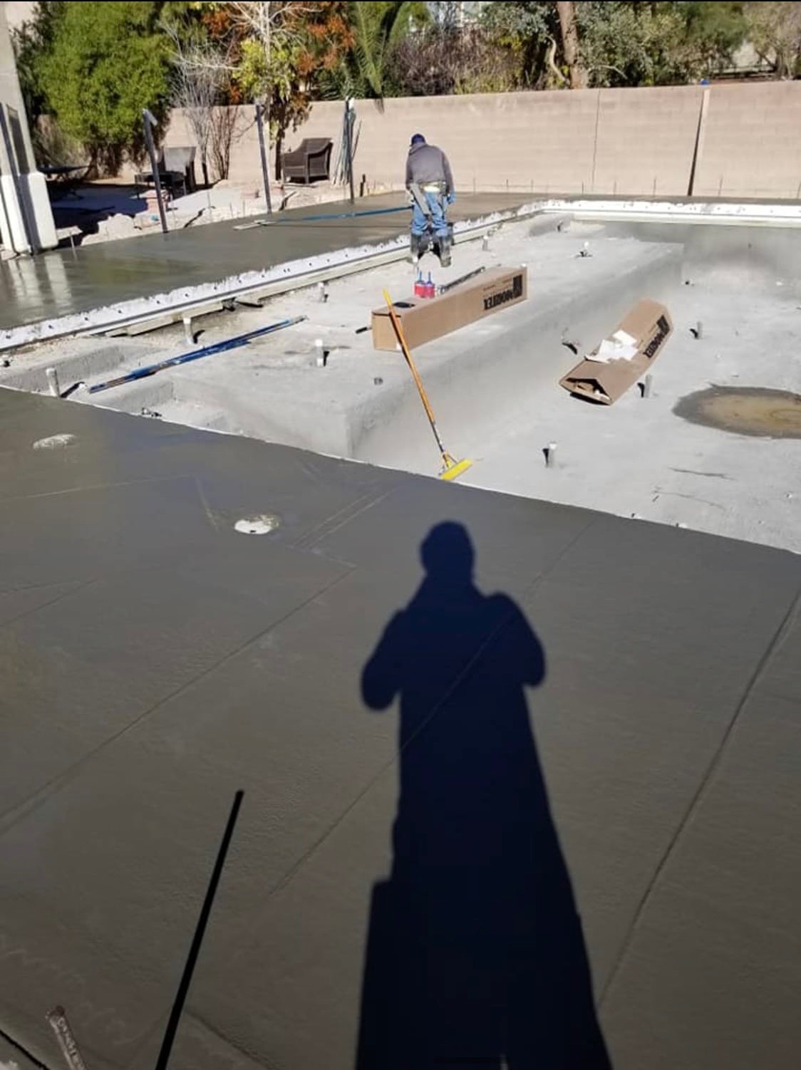 Pool deck floated ahead of jointing