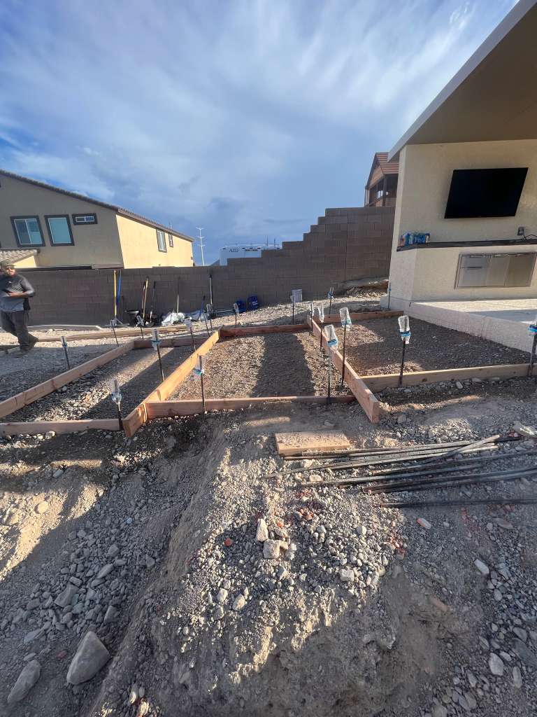 Completed residential patio pour
