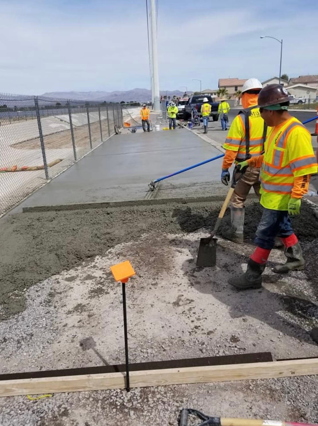 Sidewalk placement and screeding