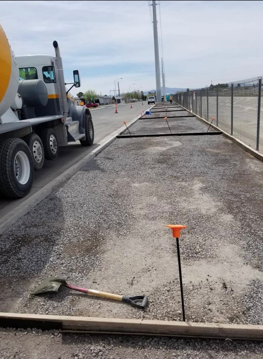 Subgrade prepared for placement