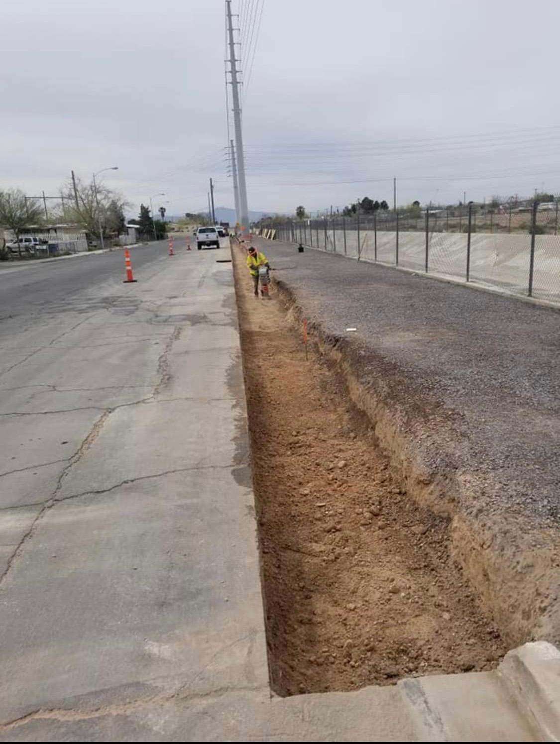 Curb and gutter, cut to grade